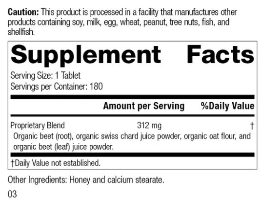 Betafood supplement facts label