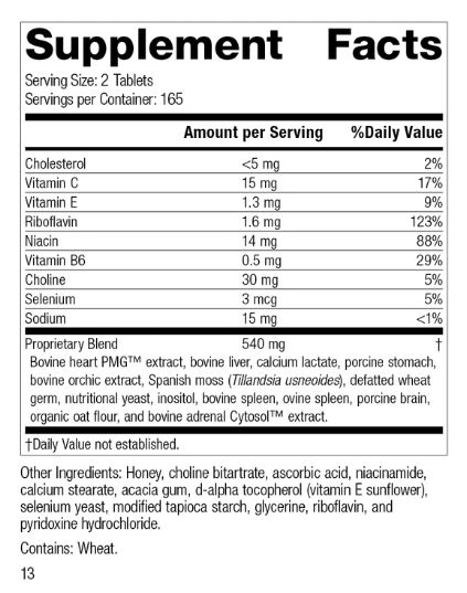Cardio-Plus supplement facts label